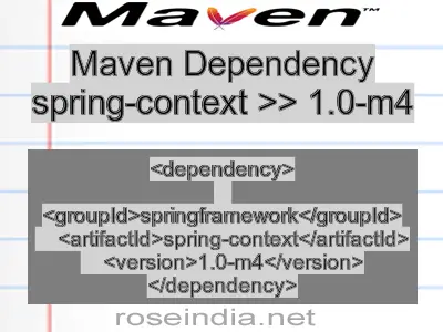 Maven dependency of spring-context version 1.0-m4