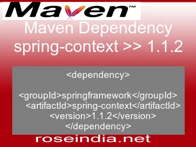 Maven dependency of spring-context version 1.1.2