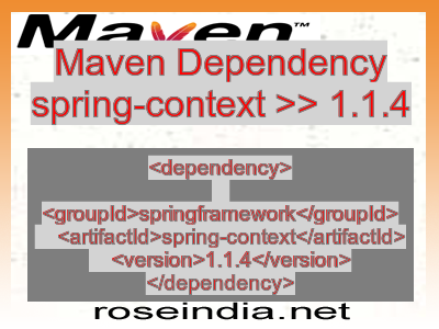Maven dependency of spring-context version 1.1.4