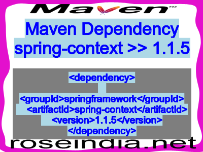 Maven dependency of spring-context version 1.1.5