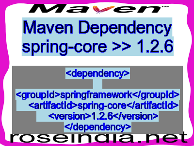 Maven dependency of spring-core version 1.2.6