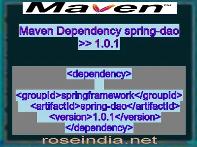 Maven dependency of spring-dao version 1.0.1