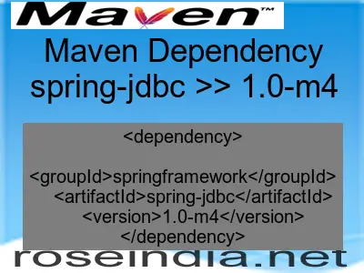 Maven dependency of spring-jdbc version 1.0-m4