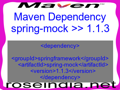 Maven dependency of spring-mock version 1.1.3
