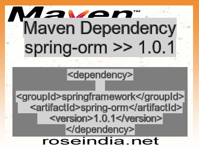 Maven dependency of spring-orm version 1.0.1