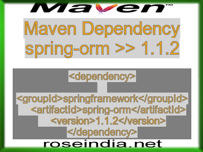 Maven dependency of spring-orm version 1.1.2