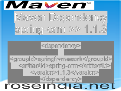 Maven dependency of spring-orm version 1.1.3