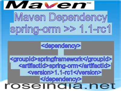 Maven dependency of spring-orm version 1.1-rc1