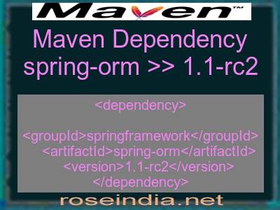 Maven dependency of spring-orm version 1.1-rc2