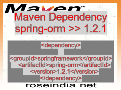Maven dependency of spring-orm version 1.2.1