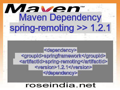 Maven dependency of spring-remoting version 1.2.1