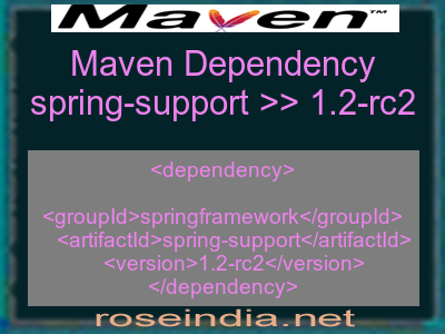 Maven dependency of spring-support version 1.2-rc2