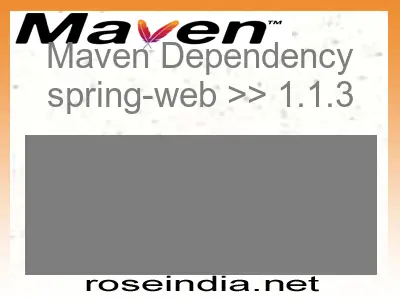Maven dependency of spring-web version 1.1.3