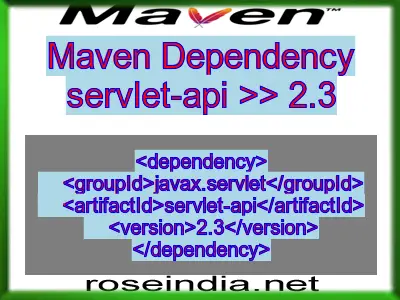 Maven dependency of servlet-api version 2.3