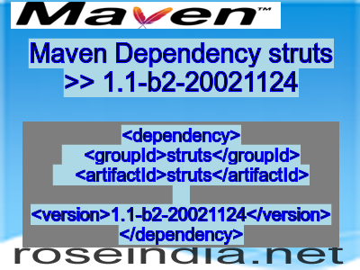 Maven dependency of struts version 1.1-b2-20021124