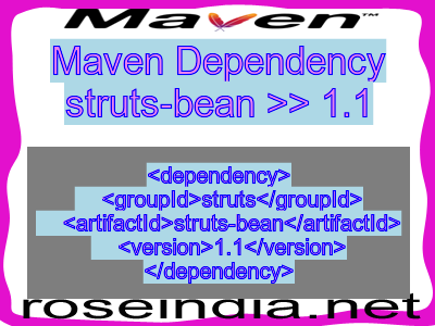 Maven dependency of struts-bean version 1.1