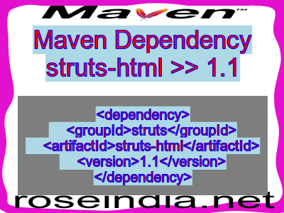 Maven dependency of struts-html version 1.1