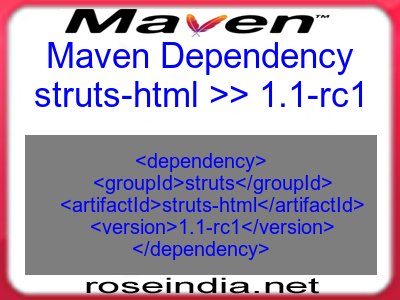 Maven dependency of struts-html version 1.1-rc1