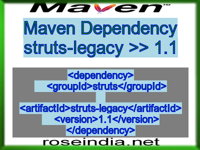 Maven dependency of struts-legacy version 1.1