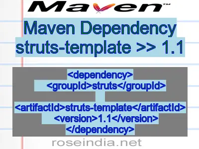 Maven dependency of struts-template version 1.1