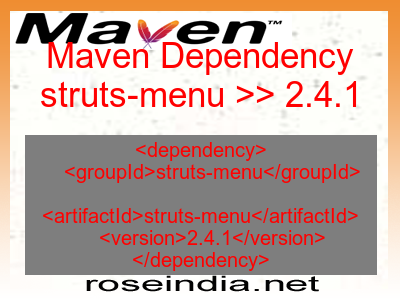 Maven dependency of struts-menu version 2.4.1