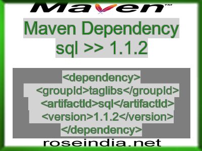 Maven dependency of sql version 1.1.2