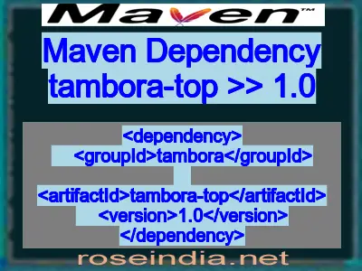 Maven dependency of tambora-top version 1.0