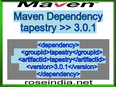 Maven dependency of tapestry version 3.0.1