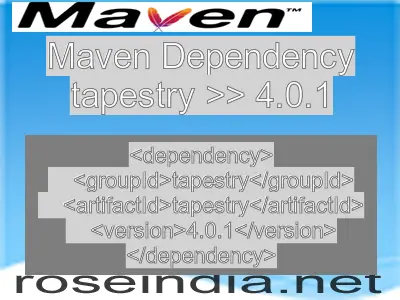 Maven dependency of tapestry version 4.0.1