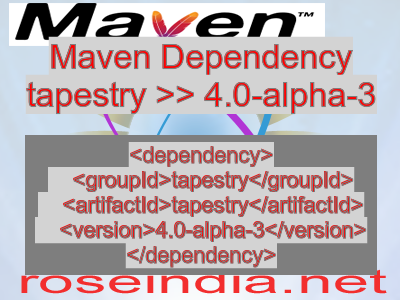 Maven dependency of tapestry version 4.0-alpha-3