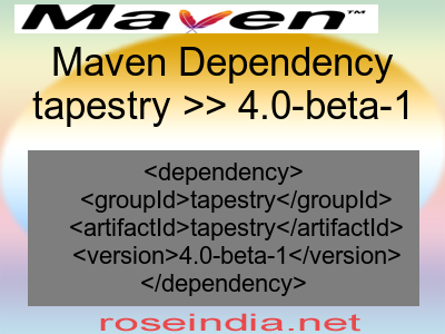 Maven dependency of tapestry version 4.0-beta-1