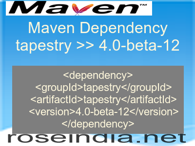 Maven dependency of tapestry version 4.0-beta-12