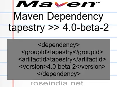 Maven dependency of tapestry version 4.0-beta-2