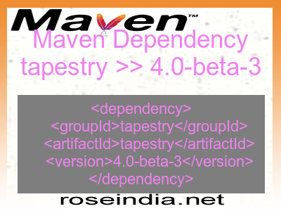 Maven dependency of tapestry version 4.0-beta-3