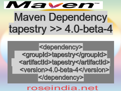 Maven dependency of tapestry version 4.0-beta-4