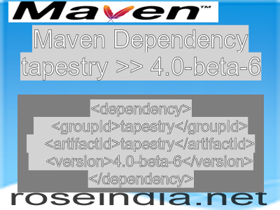 Maven dependency of tapestry version 4.0-beta-6