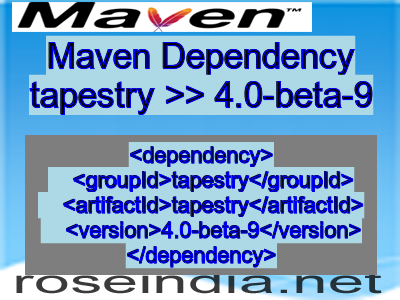 Maven dependency of tapestry version 4.0-beta-9