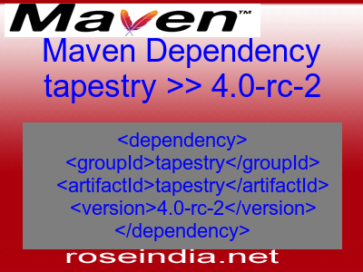 Maven dependency of tapestry version 4.0-rc-2