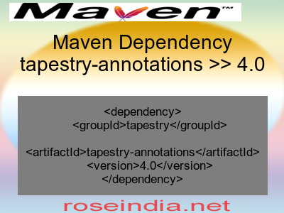 Maven dependency of tapestry-annotations version 4.0
