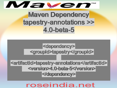 Maven dependency of tapestry-annotations version 4.0-beta-5