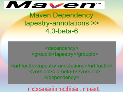 Maven dependency of tapestry-annotations version 4.0-beta-6