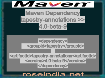 Maven dependency of tapestry-annotations version 4.0-beta-9