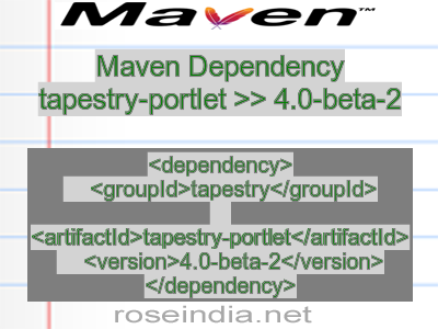 Maven dependency of tapestry-portlet version 4.0-beta-2