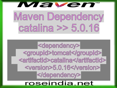 Maven dependency of catalina version 5.0.16