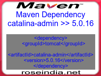 Maven dependency of catalina-admin version 5.0.16