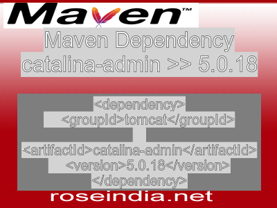 Maven dependency of catalina-admin version 5.0.18