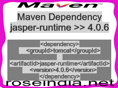 Maven dependency of jasper-runtime version 4.0.6