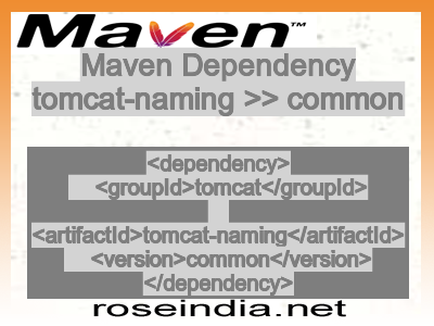 Maven dependency of tomcat-naming version common