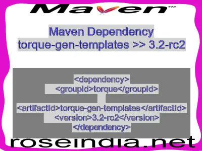 Maven dependency of torque-gen-templates version 3.2-rc2