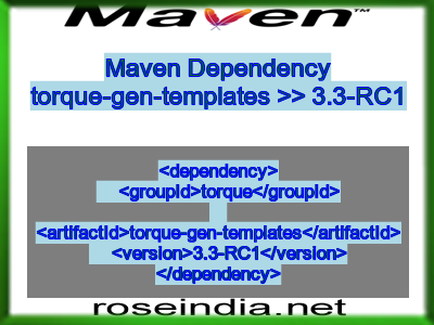 Maven dependency of torque-gen-templates version 3.3-RC1